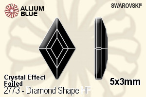 施华洛世奇 Diamond Shape 熨底平底石 (2773) 5x3mm - 白色（半涂层） 铝质水银底 - 关闭视窗 >> 可点击图片