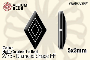 Swarovski Diamond Shape Flat Back Hotfix (2773) 5x3mm - Color (Half Coated) With Aluminum Foiling - Haga Click en la Imagen para Cerrar