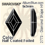Swarovski Diamond Shape Flat Back Hotfix (2773) 5x3mm - Crystal Effect With Aluminum Foiling