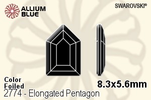 スワロフスキー Elongated Pentagon ラインストーン (2774) 8.3x5.6mm - カラー 裏面プラチナフォイル - ウインドウを閉じる