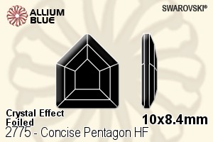 Swarovski Concise Pentagon Flat Back Hotfix (2775) 10x8.4mm - Crystal Effect With Aluminum Foiling