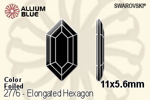 施華洛世奇 Elongated Hexagon 平底石 (2776) 11x5.6mm - 顏色 白金水銀底 - 關閉視窗 >> 可點擊圖片