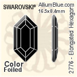 Swarovski Elongated Hexagon Flat Back No-Hotfix (2776) 16.5x8.4mm - Clear Crystal With Platinum Foiling