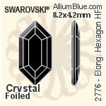 施華洛世奇 Elongated Hexagon 熨底平底石 (2776) 16.5x8.4mm - 白色（半塗層） 鋁質水銀底