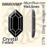 施華洛世奇 Elongated Hexagon 熨底平底石 (2776) 11x5.6mm - 白色（半塗層） 鋁質水銀底