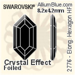 施華洛世奇 Elongated Hexagon 熨底平底石 (2776) 16.5x8.4mm - 透明白色 鋁質水銀底