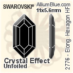 Swarovski Elongated Hexagon Flat Back Hotfix (2776) 16.5x8.4mm - Crystal Effect Unfoiled