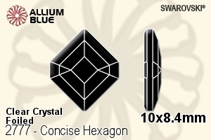 スワロフスキー Concise Hexagon ラインストーン (2777) 10x8.4mm - クリスタル 裏面プラチナフォイル - ウインドウを閉じる