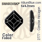 施華洛世奇 Concise Hexagon 平底石 (2777) 6.7x5.6mm - 透明白色 白金水銀底