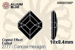 Swarovski Concise Hexagon Flat Back No-Hotfix (2777) 10x8.4mm - Crystal Effect With Platinum Foiling - Haga Click en la Imagen para Cerrar