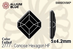 Swarovski Concise Hexagon Flat Back Hotfix (2777) 5x4.2mm - Color With Aluminum Foiling - Click Image to Close