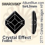 Swarovski Concise Hexagon Flat Back Hotfix (2777) 10x8.4mm - Clear Crystal With Aluminum Foiling