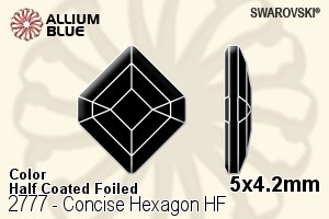 Swarovski Concise Hexagon Flat Back Hotfix (2777) 5x4.2mm - Color (Half Coated) With Aluminum Foiling - Haga Click en la Imagen para Cerrar