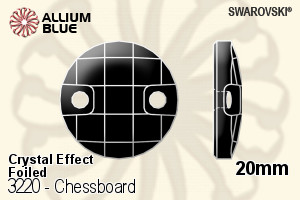 施華洛世奇 棋盤 手縫石 (3220) 20mm - 白色（半塗層） 白金水銀底 - 關閉視窗 >> 可點擊圖片