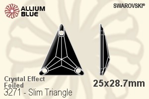 施華洛世奇 Slim Triangle 手縫石 (3271) 25x28.7mm - 白色（半塗層） 白金水銀底 - 關閉視窗 >> 可點擊圖片