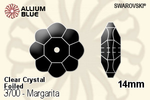 Swarovski Margarita Sew-on Stone (3700) 14mm - Clear Crystal With Platinum Foiling - Click Image to Close