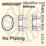 Swarovski Oval Rivoli Settings (4122/S) 14x10.5mm - No Plating