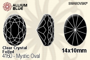 施華洛世奇 Mystic 橢圓形 花式石 (4160) 14x10mm - 透明白色 白金水銀底