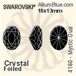 施华洛世奇 Mystic 椭圆形 花式石 (4160) 10x8mm - 白色（半涂层） 无水银底
