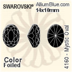 スワロフスキー Mystic Oval ファンシーストーン (4160) 10x8mm - カラー 裏面プラチナフォイル