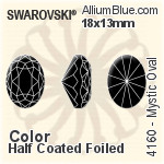 Swarovski Mystic Oval Fancy Stone (4160) 18x13mm - Clear Crystal With Platinum Foiling