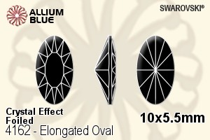 Swarovski Elongated Oval Fancy Stone (4162) 10x5.5mm - Crystal Effect With Platinum Foiling - Haga Click en la Imagen para Cerrar