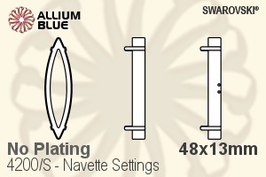 Swarovski Navette Settings (4200/S) 48x13mm - No Plating - Haga Click en la Imagen para Cerrar