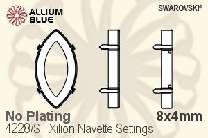 Swarovski Xilion Navette Settings (4228/S) 8x4mm - No Plating - Click Image to Close