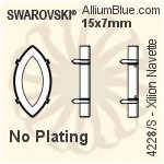 施華洛世奇XILION施亮馬眼形 花式石 (4228) 15x7mm - 白色（半塗層） 白金水銀底