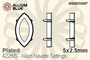 Swarovski Xilion Navette Settings (4228/S) 5x2.5mm - Plated