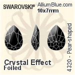 施华洛世奇 Diamond Shape 平底石 (2773) 5x3mm - 颜色 白金水银底