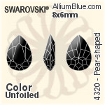 Swarovski Pear-shaped Fancy Stone (4320) 8x6mm - Color (Half Coated) Unfoiled