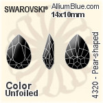 施华洛世奇 梨形 花式石 (4320) 18x13mm - 透明白色 白金水银底