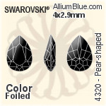 施華洛世奇 梨形 花式石 (4320) 14x10mm - 顏色（半塗層） 無水銀底