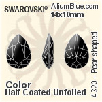 Swarovski Pear-shaped Fancy Stone (4320) 18x13mm - Clear Crystal With Platinum Foiling