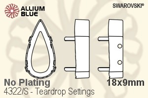 施華洛世奇 Teardrop花式石爪托 (4322/S) 18x9mm - 無鍍層 - 關閉視窗 >> 可點擊圖片