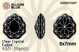 施华洛世奇 Majestic 花式石 (4329) 8x7mm - 透明白色 白金水银底