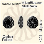 スワロフスキー Majestic ファンシーストーン (4329) 8x7mm - クリスタル エフェクト 裏面プラチナフォイル