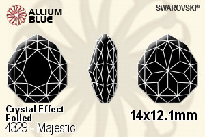 施華洛世奇 Majestic 花式石 (4329) 14x12.1mm - 白色（半塗層） 白金水銀底