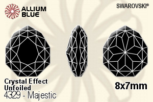 施华洛世奇 Majestic 花式石 (4329) 8x7mm - 白色（半涂层） 无水银底