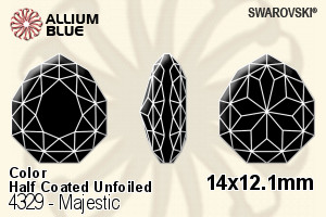 Swarovski Majestic Fancy Stone (4329) 14x12.1mm - Color (Half Coated) Unfoiled - Click Image to Close