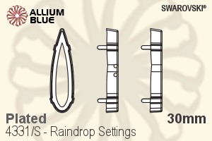 Swarovski Raindrop Settings (4331/S) 30mm - Plated - Click Image to Close