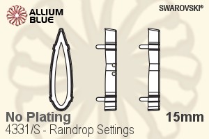Swarovski Raindrop Settings (4331/S) 15mm - No Plating - Haga Click en la Imagen para Cerrar