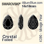 Swarovski Mirage Pear Fancy Stone (4390) 10x7mm - Crystal Effect With Platinum Foiling