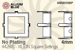 Swarovski Xilion Square Settings (4428/S) 4mm - No Plating - Haga Click en la Imagen para Cerrar