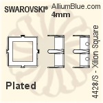 Swarovski Xilion Square Settings (4428/S) 6mm - Plated