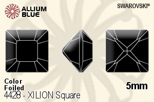 Swarovski XILION Square Fancy Stone (4428) 5mm - Color With Platinum Foiling