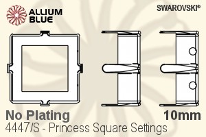 Swarovski Princess Square Settings (4447/S) 10mm - No Plating - Click Image to Close