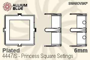 施華洛世奇 Princess 正方形花式石爪托 (4447/S) 6mm - 鍍面 - 關閉視窗 >> 可點擊圖片