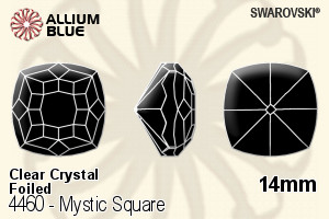 Swarovski Mystic Square Fancy Stone (4460) 14mm - Clear Crystal With Platinum Foiling - Haga Click en la Imagen para Cerrar